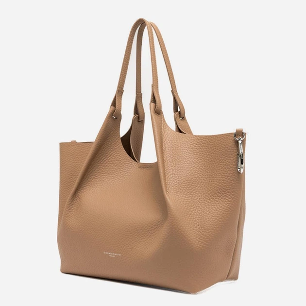 Комплект (сумка шопер + косметичка) жіночий з натуральної шкіри Gianni Chiarini BS-9720-RNGDBL-T.U.-5313 Темно-бежевий (800070354426) - зображення 4