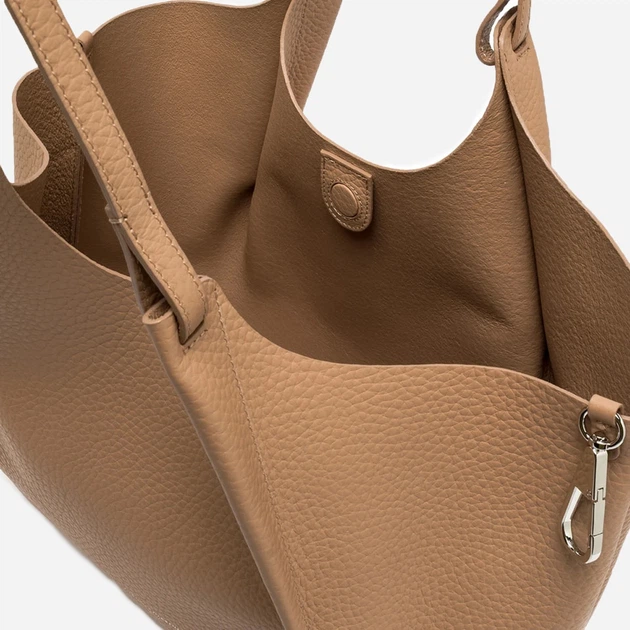 Комплект (сумка шопер + косметичка) жіночий з натуральної шкіри Gianni Chiarini BS-9720-RNGDBL-T.U.-5313 Темно-бежевий (800070354426) - зображення 6