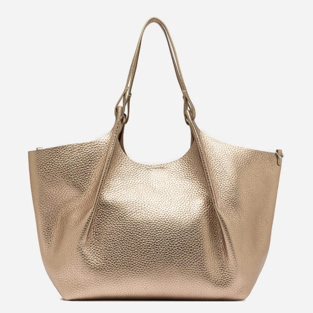 Комплект (сумка шопер + косметичка) жіночий з натуральної шкіри Gianni Chiarini BS-9720-RNGDBL-T.U.-14368 Золотистий (800070354424) - зображення 3