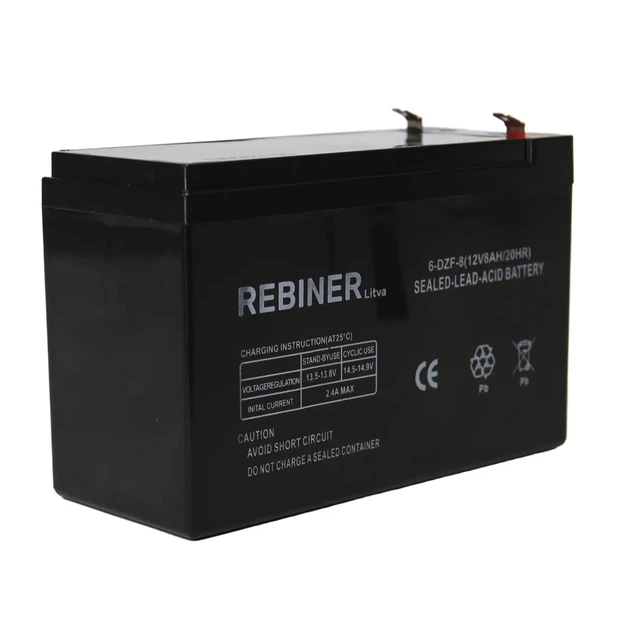 Аккумулятор 12V 8Ah Rebiner Pb-Cd для садового опрыскивателя универсальный - Фото 2 Аккумулятор 12V 8Ah Rebiner Pb-Cd для садового опрыскивателя универсальный - изображение 2