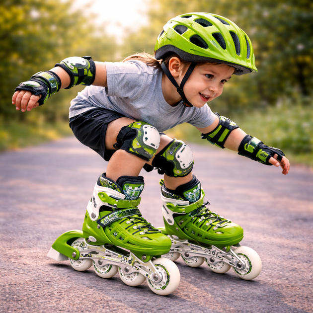 Дитячі ролики Scale Sports Green LF 905 зелені регульований розмір 38-42 - зображення 2