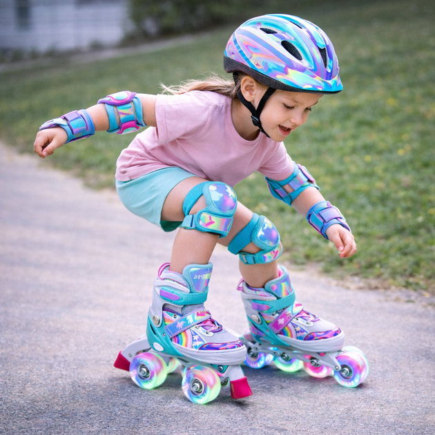 Детские ролики квады Scale Sports Rainbow Tiffany регулируемый размер 34–37 - изображение 3