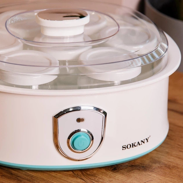 Йогуртниця Sokany SK-2304 біла 20 Вт пластикова 1.2 л (107-80-SK2304) - зображення 4