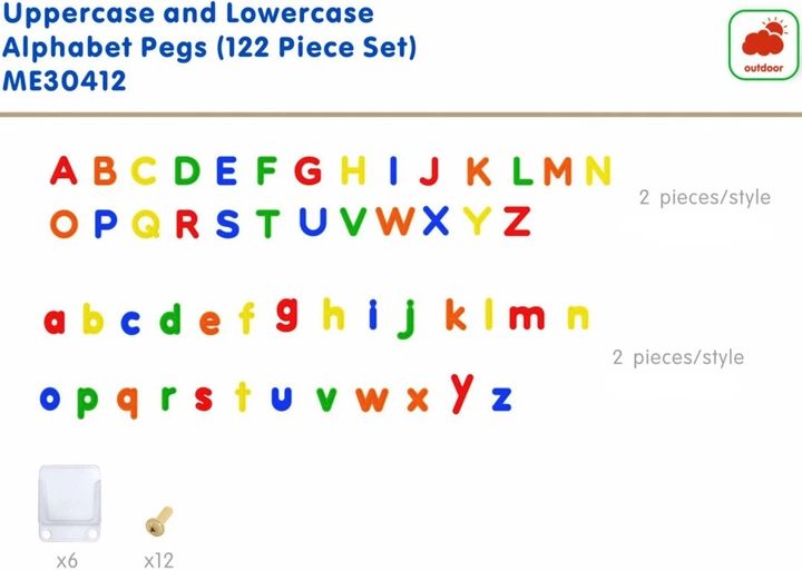 Zestaw liter Masterkidz Alfabet do paneli sciennych Stem 122 elementy ME30412 (6955920030412) - obraz 6