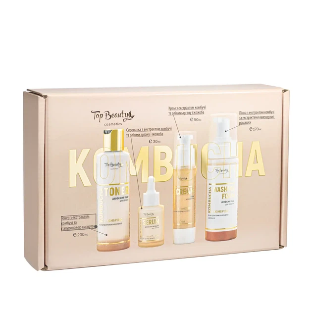 Подарочный набор по уходу за лицом Top Beauty Kombucha, 4 продукта - Фото 2 Подарочный набор по уходу за лицом Top Beauty Kombucha, 4 продукта - изображение 2