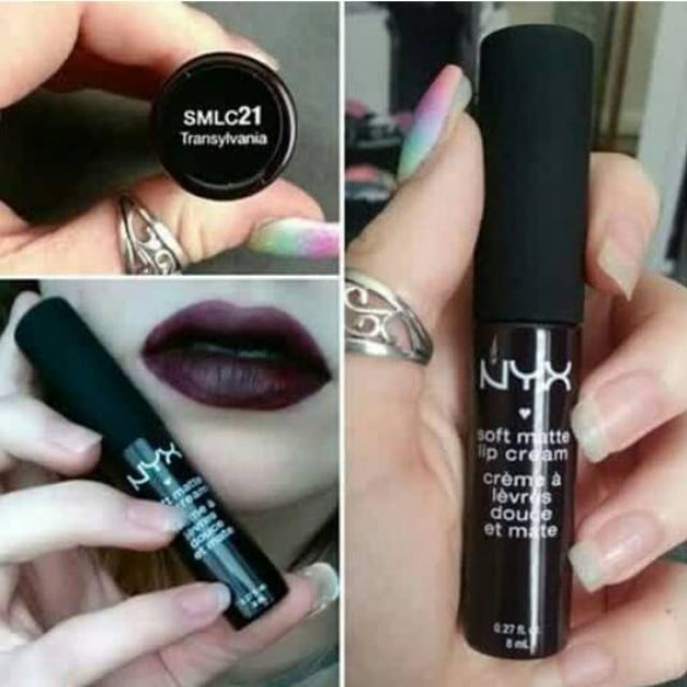 Жидкая помада с матовым финишем Nyx Soft Matte Lip Cream Transylvania SMLC21 глубокий винный 8 мл - изображение 5