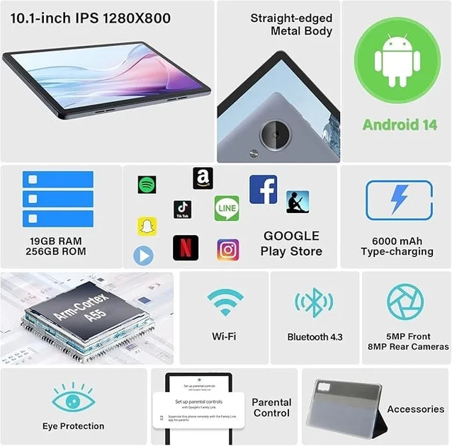 Планшет 10.1" GOTOWOD TabletPad 8+11/256 ГБ Android 14 6000 mAh Черно-серый Б/В - изображение 2