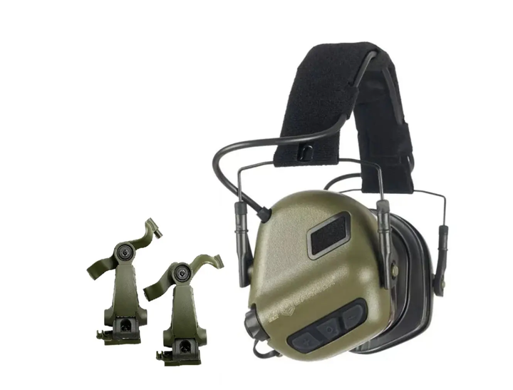 Активні захисні навушники Earmor M31 Plus з кріпленням Чебурашка Earmor M16A (Оливковий) - Фото 1 Активні захисні навушники Earmor M31 Plus з кріпленням Чебурашка Earmor M16A (Оливковий) - зображення 1