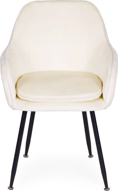 Krzesło welurowe ModernHome by Multistore Kremowe TH-DC-3 (5905817011735) - obraz 2