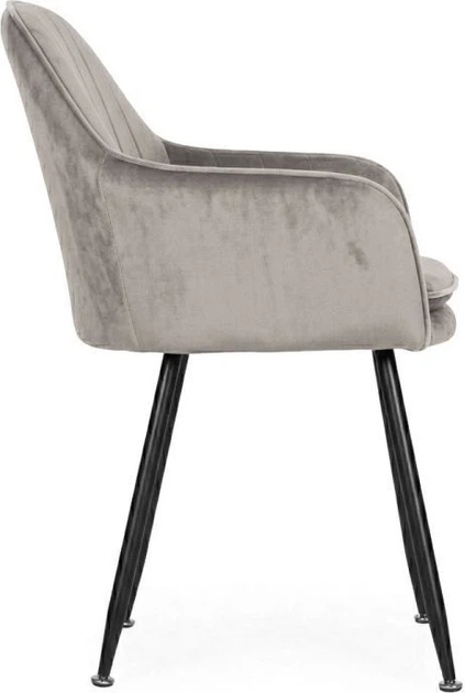 Krzesło welurowe ModernHome by Multistore Jasno-szare TH-DC-4 (5905817011742) - obraz 4