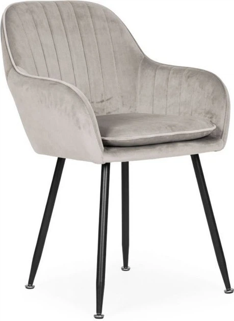 Krzesło welurowe ModernHome by Multistore Jasno-szare TH-DC-4 (5905817011742) - obraz 5