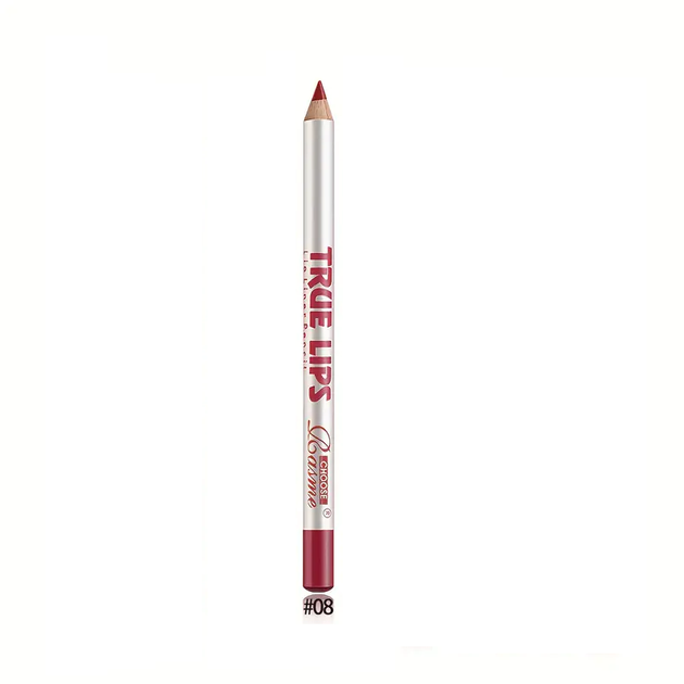 Олівець для губ True Lips №08 Red Silk — Червоний шовк | Водостійкий, матовий, стійкий 24 год - Фото 1 Олівець для губ True Lips №08 Red Silk — Червоний шовк | Водостійкий, матовий, стійкий 24 год - зображення 1