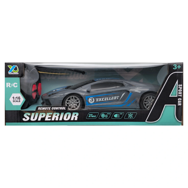 Спортивный автомобиль на радиоуправлении Серо-синий 1:16 - изображение 3