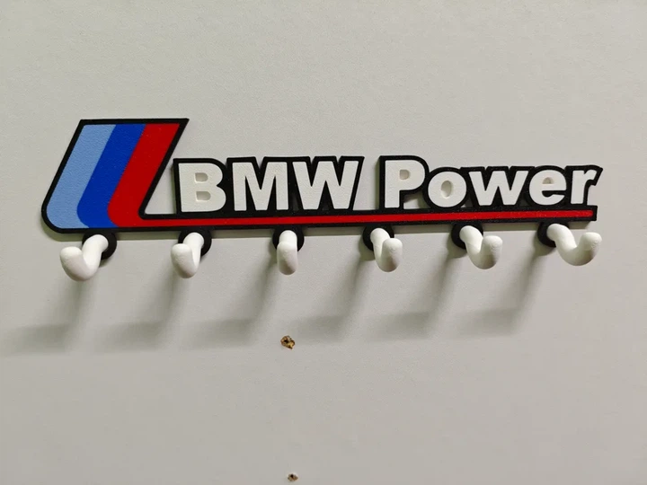 Настінна ключниця-вішалка з логотипом BMW Power на 5 гачків. Aivory - изображение 3