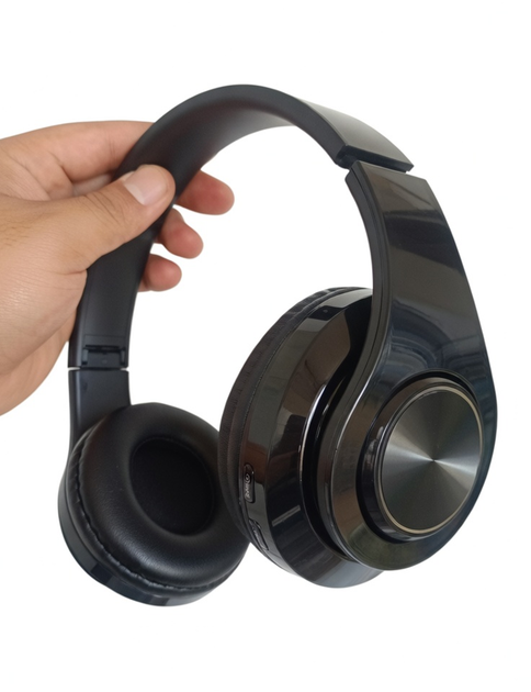 Бездротові навушники B39 з мікрофоном Bluetooth, гарнітура накладна з RGB-підсвічуванням + підтримка microSD, Black - зображення 9