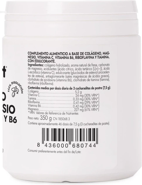 Suplement diety Ana Maria Lajusticia Amlsport Collagen with magnesium + vit.C + vit.B1 B2 B6 Strawberry 350 g (8436000680744) - obraz 2
