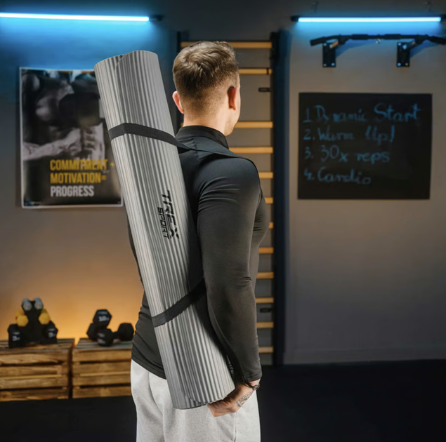 Коврик для йоги Trex Sport TX-019NGM NBR 1см 190х80 серый - изображение 11