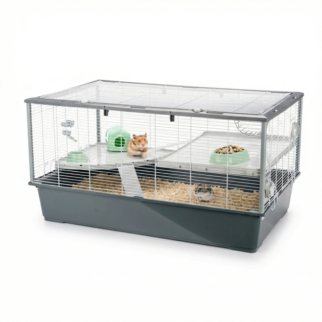 Клетка для грызунов Ferplast Criceti 100 с открывающейся крышей серая 95x57x50 см 57011911 - изображение 4