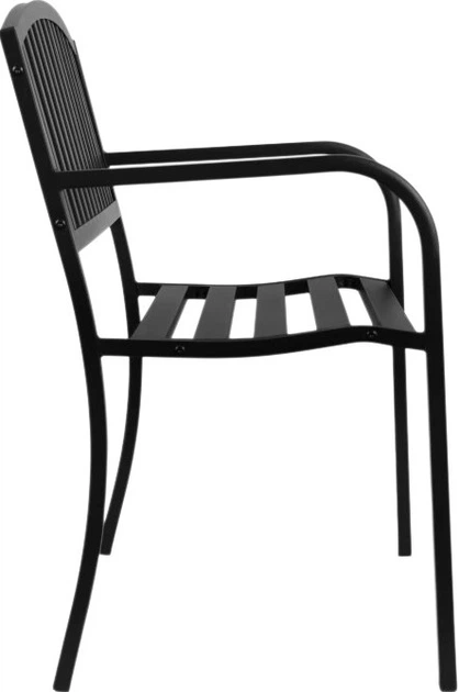 Ławka ogrodowa z oparciem ModernHome by Multistore 120 x 50 cm Czarna (WYI-XG223) - obraz 4