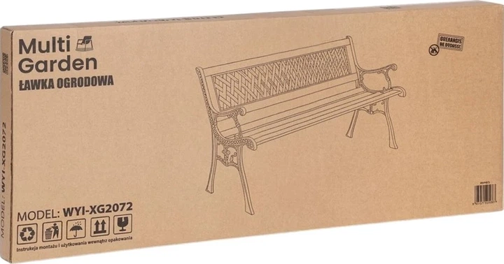 Drewniana ławka ogrodowa ModernHome by Multistore 126 x 51 cm (WYI-XG2072) - obraz 6