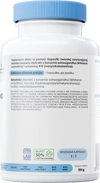 Дієтична добавка Osavi Ashwagandha Extra 400 мг 120 капсул (5904139922545) - зображення 3
