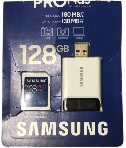 Karta pamięci Samsung Pro Plus SDXC 128 GB UHS-I U3 + czytnik (MB-SD128SB/WW) (955555916049693) - Outlet - obraz 2