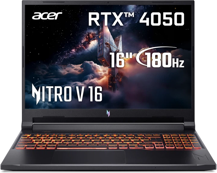 Ноутбук Acer Nitro V 16 AI ANV16-42-R70D (NH.QZ0EP.00C)/ 16" IPS WUXGA 180 Гц / AMD Ryzen 5 240 / RAM 16 ГБ / SSD 1 ТБ / nVidia GeForce RTX 4050, 6 ГБ - Фото 1 Ноутбук Acer Nitro V 16 AI ANV16-42-R70D (NH.QZ0EP.00C)/ 16" IPS WUXGA 180 Гц / AMD Ryzen 5 240 / RAM 16 ГБ / SSD 1 ТБ / nVidia GeForce RTX 4050, 6 ГБ - изображение 1