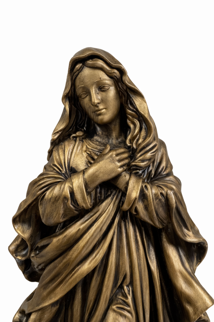 Статуетка Ave Maria Діва Марія бронзова релігійна — колекційна скульптура, 24 см - зображення 3
