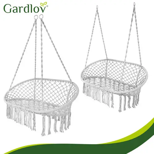 Садовая качель "Гнездо аиста" Gardlov 27378, двухместная, до 300 кг, с подушками, подвесное кресло для сада и террасы. - изображение 2