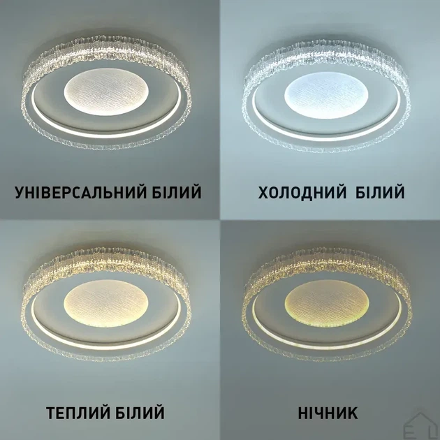 Люстра управляемая светодиодная POLUMIA R 80W RC-485x100 мм Белая ESLLSE - изображение 2