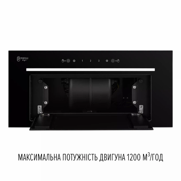 Кухонная вытяжка с управлением жестами Perfelli Design FILINI 6 NERO, черная полновстроенная мощная вытяжка на кухню - Фото 2 Кухонная вытяжка с управлением жестами Perfelli Design FILINI 6 NERO, черная полновстроенная мощная вытяжка на кухню - изображение 2