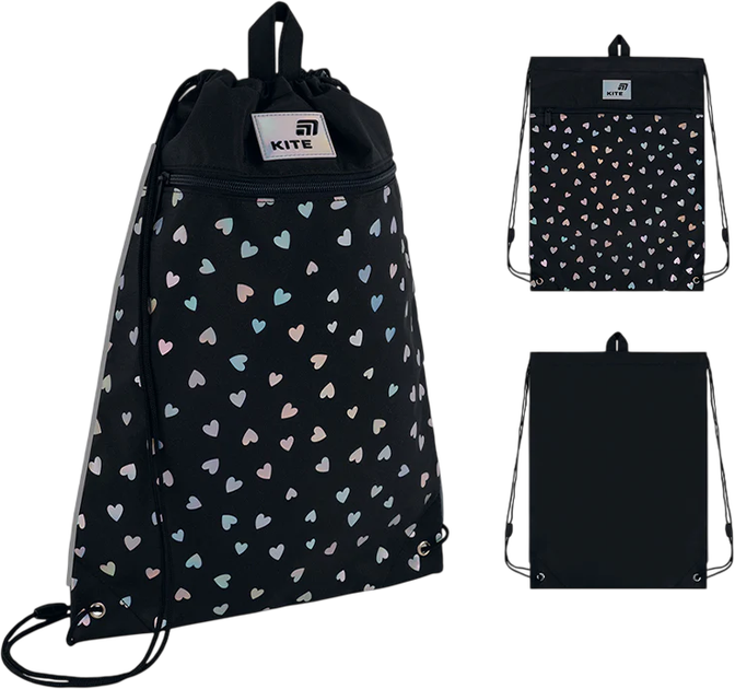 Сумка для взуття Kite Black&Silver 46х33 см Чорна (K26-601M-14) - зображення 2