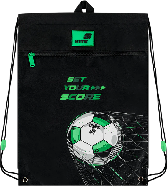 Сумка для взуття Kite Football 46х33 см Чорна (K26-601M-39) - Фото 4 Сумка для взуття Kite Football 46х33 см Чорна (K26-601M-39) - зображення 4