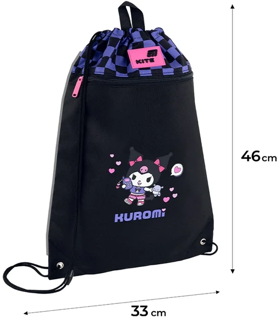Сумка для взуття Kite Kuromi 46х33 см Чорна (HK26-601M-3) - зображення 3
