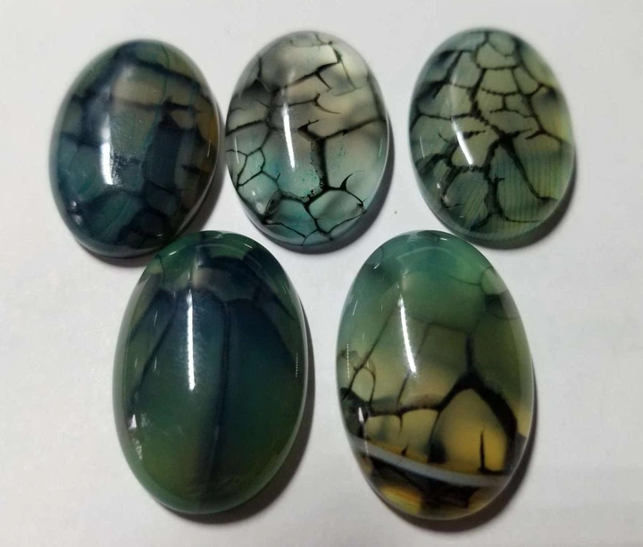 Голубой Агат Вены Дракона Размер 30x20x7 mm (43303) - изображение 5