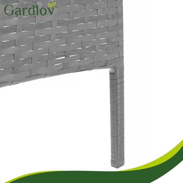 Комплект садових меблів із ротанга Gardlov 26907, диван + 2 крісла + столик, подушки, антрацит, техноротанг - зображення 7