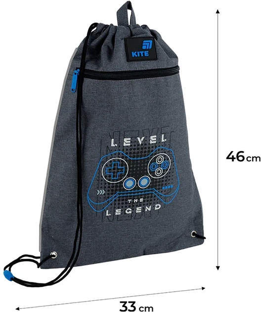Сумка для взуття Kite Level UP 46х33 см Сіра (K26-601M-15) - зображення 3