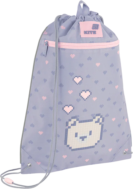 Сумка для взуття Kite Pixel Love 46х33 см Сіра (K26-601M-18) - Фото 1 Сумка для взуття Kite Pixel Love 46х33 см Сіра (K26-601M-18) - зображення 1
