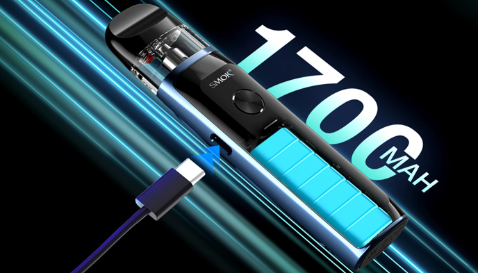 POD Smok Novo 6 Ultra KIT Lake Blue многразоовая Смок Ново электронная сигарета на 1700мАч до 40 Вт сенсорное управление быстрая зарядка картридж на 3 мл синяя - изображение 7