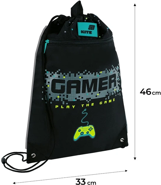 Сумка для взуття Kite Play the Game 46х33 см Чорна (K26-601M-10) - зображення 3