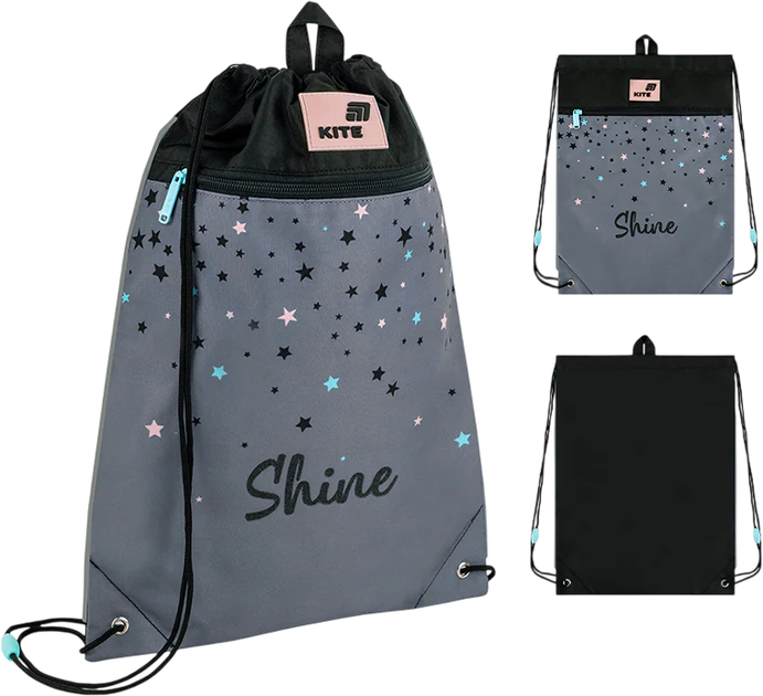Сумка для взуття Kite Shine 46х33 см Темно-сіра (K26-601M-26) - зображення 2