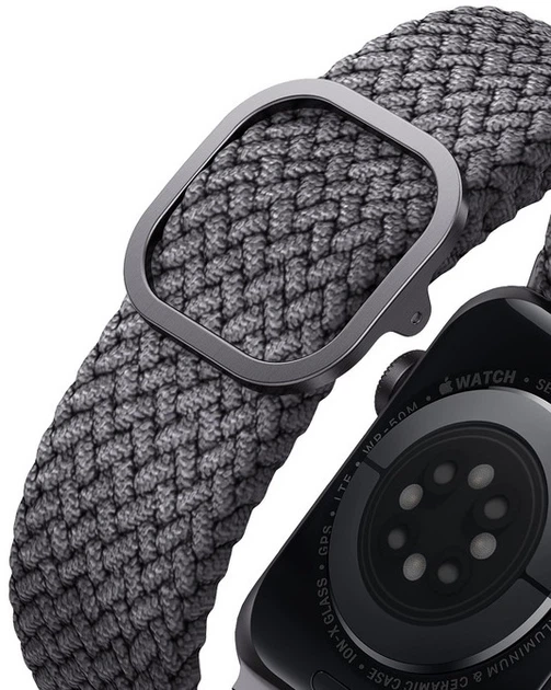 Ремешок UNIQ Aspen для Apple Watch 44/42/45mm Series 1/2/3/4/5/6/7/8/9/SE/SE2 Braided granite grey (8886463676417) - Фото 5 Ремешок UNIQ Aspen для Apple Watch 44/42/45mm Series 1/2/3/4/5/6/7/8/9/SE/SE2 Braided granite grey (8886463676417) - изображение 5