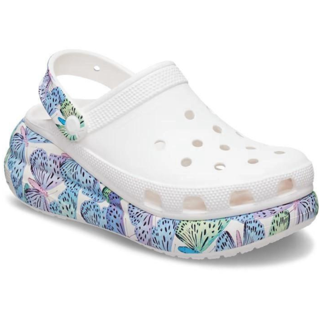 Crocs Classic Crush Clog White / Butterfly Крокси Жіночі Сабо Класік Краш Білі / Аквадрук Метелики - (37 р.) M5/W7 - зображення 3