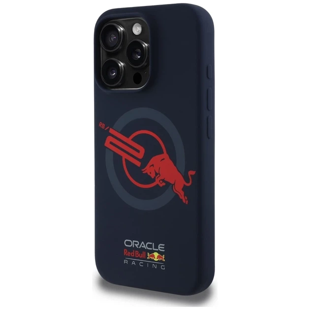 Чохол Red Bull Silicone Red Lining Logo для iPhone 15 Pro Navy with MagSafe (RBHMP15L24SIOLVR) - зображення 2