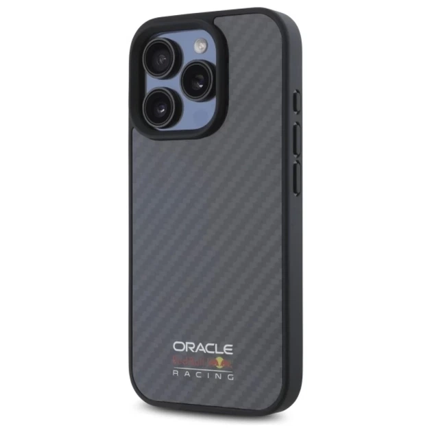 Чохол Red Bull Carbon Fiber Shiny Logo для iPhone 16 Pro Black with MagSafe (RBHMP16L24CFILSK) - зображення 2