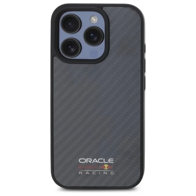 Чохол Red Bull Carbon Fiber Shiny Logo для iPhone 16 Pro Black with MagSafe (RBHMP16L24CFILSK) - зображення 3