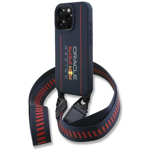 Чохол Red Bull Silicone Strap and Vertical Logo для iPhone 16 Pro Navy with MagSafe (RBHMP16L24SISOLRV) - Фото 1 Чохол Red Bull Silicone Strap and Vertical Logo для iPhone 16 Pro Navy with MagSafe (RBHMP16L24SISOLRV) - зображення 1