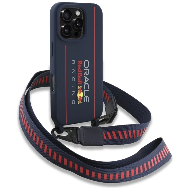 Чохол Red Bull Silicone Strap and Vertical Logo для iPhone 16 Pro Navy with MagSafe (RBHMP16L24SISOLRV) - Фото 3 Чохол Red Bull Silicone Strap and Vertical Logo для iPhone 16 Pro Navy with MagSafe (RBHMP16L24SISOLRV) - зображення 3