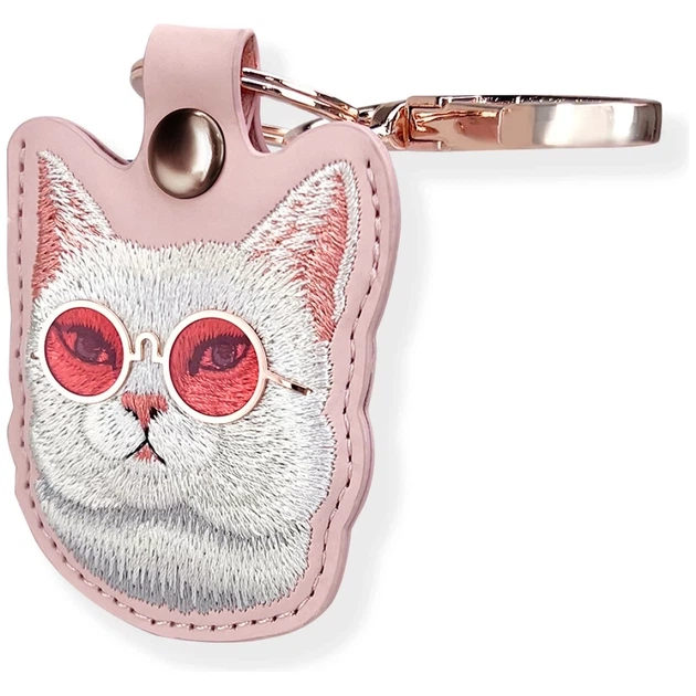 Чехол-брелок Nimmy для AirTag Glasses Cool Cat Pink (N-YJ-YSK-04) - изображение 3