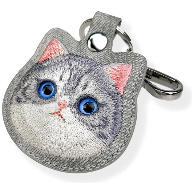 Чохол-брелок Nimmy для AirTag New Big Eyed Pet 2.0 Cat Gray (N-XDY-YSK-023) - зображення 3